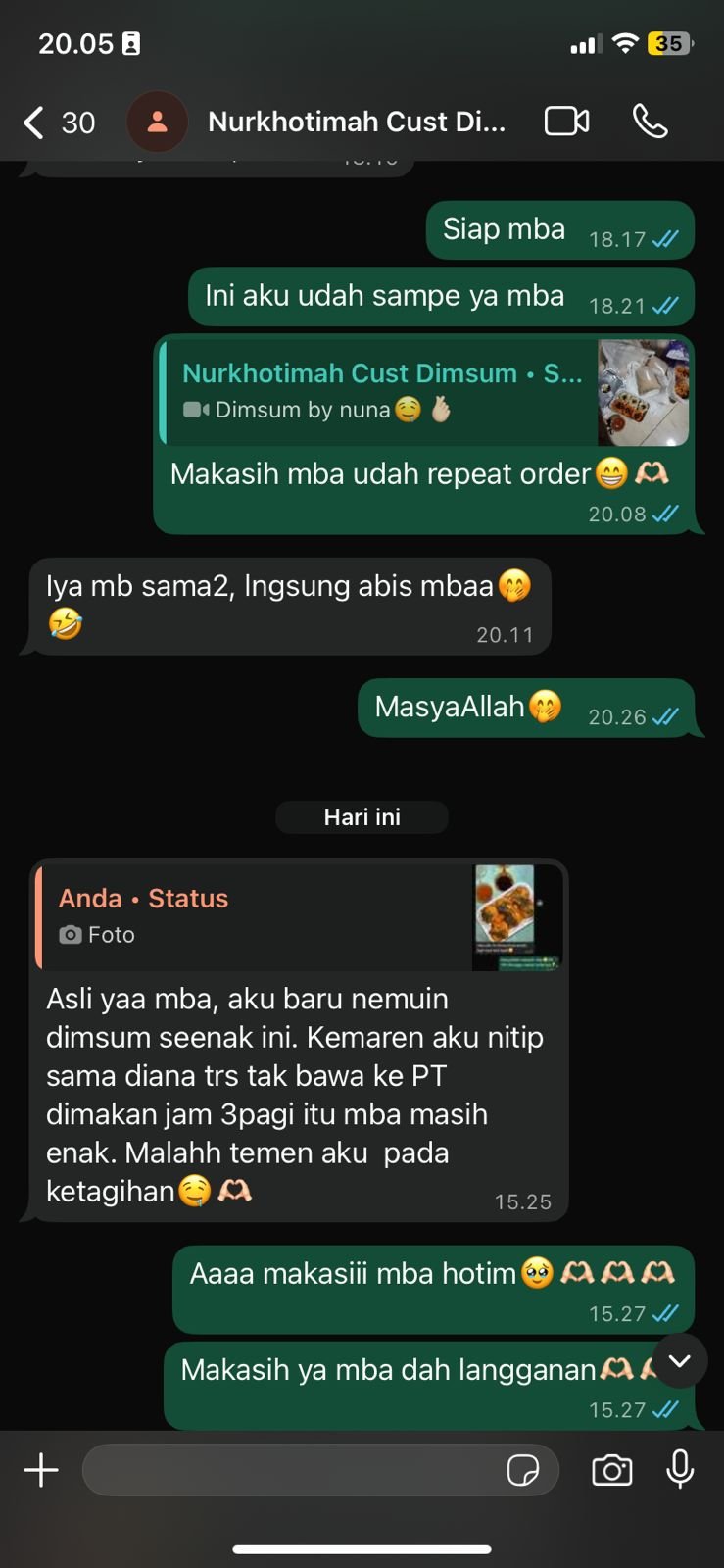 Testimoni Dimsum NUNA