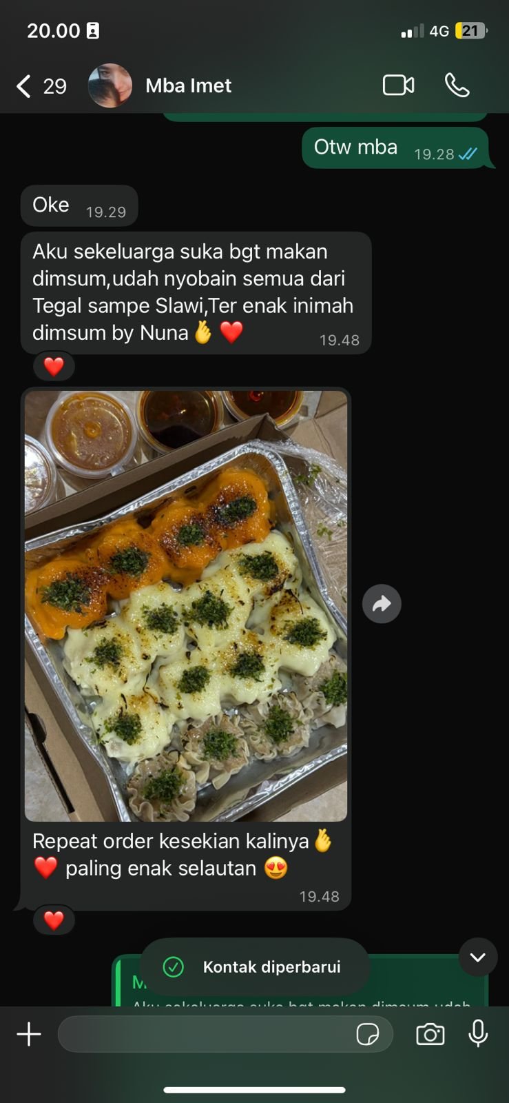 Testimoni Dimsum NUNA